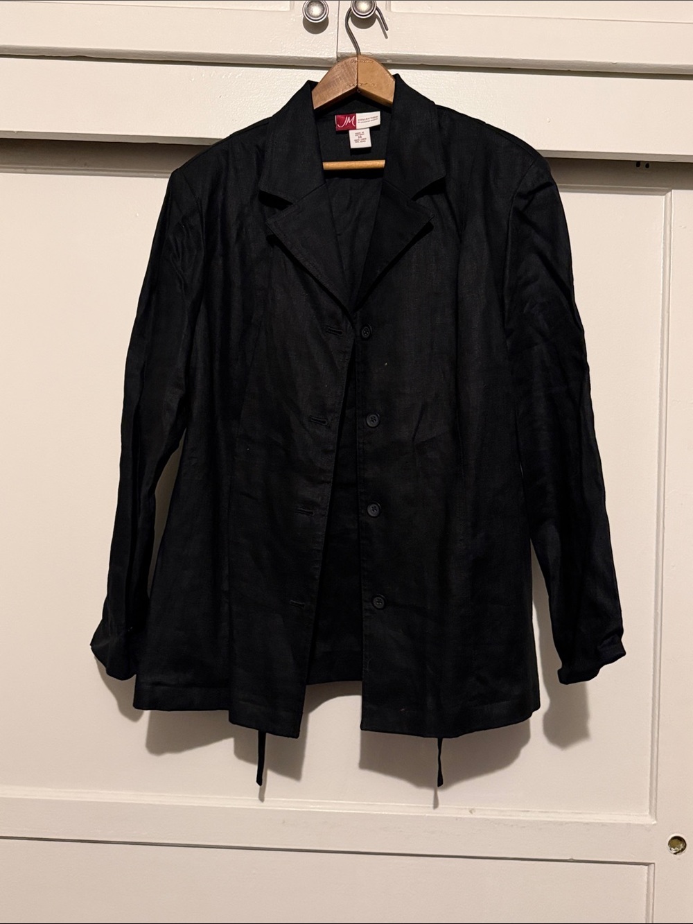 JM Collection Black Button-Front Women's Blazer Jacket